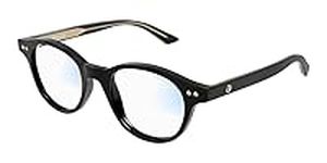 Montblanc MB0255S-001 49 Sunglass Man Recycled Ace Sunglasses, Sport, Black (Black), One Size