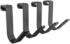 (Rail Hook x 4, Black) - Fleximounts Add-On Storage Hook Accessory for Ceiling Rack, 4-Pack (Rail Hook x 4, Black)