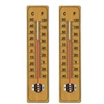 2 Traditional Wooden Room Thermometer to Measure Room Temperature - Can be used Indoor or Outdoor and is Ideal for Home, Office, Garden, Greenhouse or Garage