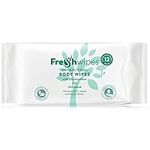 FRESHWIPES Full Body Wipes Antibacterial Cleansing Wet Wipes For Adults - Large Luxury Biodegradable Rinse-free Fragrance-free Bed Bath, Shower Wipes, Intimate-care - pack of 12