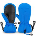 Andake Kids Ski Gloves Winter, 2-10 age Warm Waterproof Mittens Windproof Thermal Children Snow Gloves for Girls Boys (blue,5-8 Years)