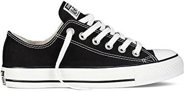 CONVERSE ALL STAR Chuck Taylor All Star Canvas Low Top Sneaker, Black/White,6.5 Mens_US/8.5 Womens_us