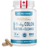 15 Day Colon Cleanse & Detox | Stool Softener & Constipation Relief for Adults | Gut Health Support | Colon Detox Cleanse With Probiotics for Women & Men | Gluten-Free | By SM Nutrition | 30 Capsules