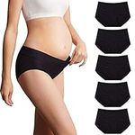 Mama Cotton Women Under the Bump Maternity Panties Breathable Knickers Ladies Pregnancy Postpartum Underwear (Color-Multicolor-C 5 Pack, Size-XL)