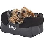 Bunty Anchor Sofa Dog Bed & Cat Bed, Small - Plush Cushioning & High Sides - Water Resistant Anti Anxiety Dog Bed, Indoor & Outdoor - Washable Dog Bed Small to XL Sizes - Black