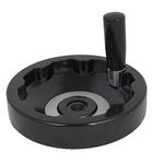 uxcell Lathes Revolving Handle Hand Wheel Handwheel 16mm Bore 150mm Dia Black