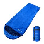 SAFACUS Camping Sleeping Bag - 3 Season Warm & Cool Weather - Lightweight Easy to use with Compression Bags for Adults Kids Outdoor Traveling(Blue)