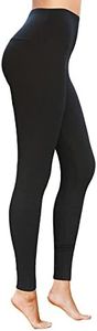 COMFY FOREVER Leggings for Women W/5' High Waist Tummy Control Ankle Length & Capri Pants (Black, Large-X-Large)
