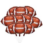 BlingABC 10Pcs Football Balloons Set, Football Aluminum Foil Balloons, Football Party Balloons, Football Decorations Superbowl Balloons for Themed Party, Birthday Party, 18 Inch