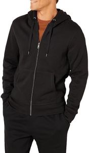 Amazon Essentials Men's Full-Zip Hooded Fleece Sweatshirt (Available in Big & Tall), Black, Medium