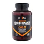 Kiva Premium Ceylon Cinnamon Powder Capsules (120 Veggie Capsules), Pure Ceylon Cinnamon from Sri Lanka, Vegan, Non-GMO, Gluten-Free