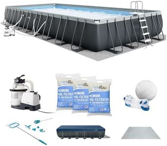 Intex 26377EH Ultra XTR 32ft x 16ft x 52in Above Ground Swimming Pool Set with Sand Filter Pump and OptiFlow 50lb Premium Filter Sand (3-Pack)
