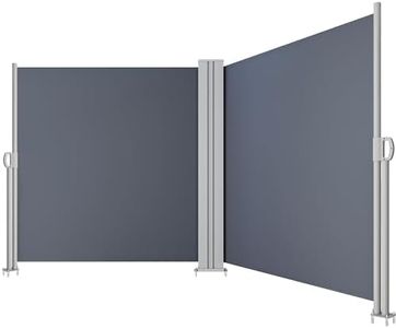 YITAHOME 236''X 63'' Double Side Awning Retractable Side Awning Folding Privacy Screen Privacy Fence Waterproof UV-Resistant Privacy Awning Outdoor for Garden, Deck, Patio, Pools, Balcony, Gray