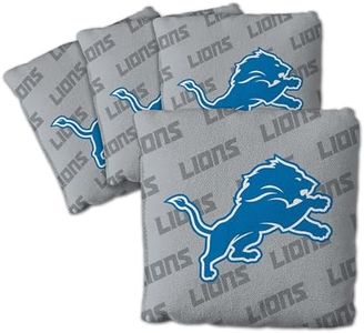 YouTheFan Officially-Licensed NFL Detroit Lions Set of 4 Cornhole Bags - All Weather Regulation 6” x 6” Size - 16oz Weight - Designed in USA