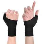 ACWOO Arthritis Gloves, Elastic Wrist Support Thumb Support Brace with Gel, Breathable Comfortable Carpal Tunnel Splint per Relieves Wrist Thumb Pain, Sprains, Tendonitis and Joint Pain(L)