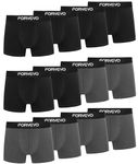 FORVEVO Mens Boxers Shorts, Cotton Underwear Briefs for Men, Breathable Underpants, No Itchy Labels Retro Undertrunk (XL,12 Pack)