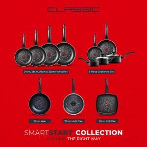 Tower SmartStart 5-Piece Cookware Set – Non-Stick, Oven Safe, Black