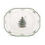 Spode Christmas Tree Serving Platter | Earthenware Holiday Platter | Christmas Serving Dishes for Entertaining | Dishwasher Safe | Platters for Serving Food - 19"