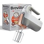 Breville HeatSoft Electric Hand Mixer | Warms Butter for Better Results | 7 Speed Hand Whisk with Powerful 270W Motor | Includes Whisk, Beaters, Dough Hooks & Storage Case [VFM021]