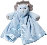 Bearington Baby Lil’ Tracer Snuggler, 15 Inch Light Blue Dinosaur Plush Stuffed Animal Security Blanket Lovey for Babies