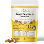 Mushroom Complex 6 Lions Mane Mushroom Supplement 120 Capsules High Strength Vegan Supplement with Lions Mane, Reishi, Chaga Mushroom Powder, Shitake, Cordyceps & Maitake (120 Capsules)