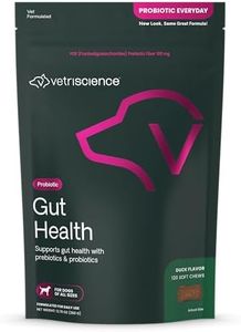VetriScience Gut Health Chews, Probiotic Everyday Digestive Supplement for Dogs, Digestion Support, Gas & Diarrhea, Immune Support, 1 Billion CFU Per Chew, Duck, 120 Count