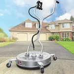 YITAHOME Pressure Washer Surface Cleaner, 24" Dual Handle with 4 Nozzles & 4 Replacements, High Pressure Cleaner for Driveways, Sidewalks, Patios, Stainless Steel & 3/8" Quick Connector, 4000 PSI