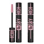 Maybelline New York Sky High Lash Sensational Volumising and Lengthening Mascara Colour Cosmic Black with Flexible Brush for Long Defined and Fuller Lashes - 2 Cosmetics