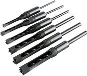 YaeTek Woodworker Square Hole Mortise Chisel Drill Bit Tool Set Kit for Wood, Woodworking Hole Saw Mortising Chisel Drill Bit Set Attachment for Drill Press 1/4" 5/16" 3/8" 1/2" 9/16" 5/8"