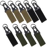 SING F LTD 9pcs Tactical Hanging Belt Carabiner Clip Multi-Function Hiking Hook Nylon Webbing Buckle Strap Keychain Hanging Hook for Camping Hiking Outdoor Activity Black Green Khaki