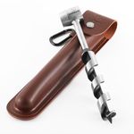 Kosibate Bushcraft Gear, Hand Auger Wrench for Easy Wood Drilling - Settlers Wrench and Bushcraft Tools Perfect for Camping and Woodworking Tasks-Scotch Eye Wood Drill with Leather Case(Brown)