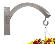 Braax Arch - Hanging Basket Bracket Outdoor Indoor for Planters, Bird Feeders, Solar Lights, Wind Chimes, Lanterns : Stainless Steel Heavy Duty