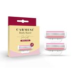 Carmesi Body Razor SkinSoft Refill Pack - 2 Cartridges | Aloe Vera & Vitamin C Moisture Strip For Smooth & Painless Hair Removal | Soft & Silky Skin | Safe, Hygienic, & Economical