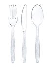 Signature Packaging - Re-usable Plastic Cutlery Set - Heavy Duty Forks, Spoons & Knives - 300 Pieces