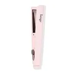 L'ANGE HAIR Le Titane Titanium Curling Flat Iron for All Hair Types | Dual Voltage for Travel | Hair Straightener and Curler 2 in 1 (Blush 1")