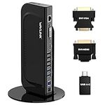 Wavlink USB 3.0 Universal Laptop Docking Station, 13-in-1 USB-C Hub Dual Monitor for M1/M2 Mac, Windows, Thunderbolt 3&4, USB4 (HDMI and DVI/VGA/HDMI, Gigabit Ethernet, Audio, Mic, 6 USB Ports)