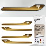 IPG for Tesla Model 3 Door Handle Decal Sticker Wrap Kit (set of 4) with Tesla logo (Metallic Gold)