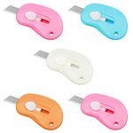 Retractable Utility Knife, 5Pcs Mini Utility Knife for Home, School, Office, Random Color