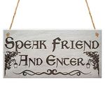 XLD Store Speak Friend And Enter Wooden Hanging Man Cave Gift Plaque Dad Pub Bar Sign