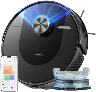 Ultenic D10 Aspirateur Robot, Navigation LiDAR, 5000Pa/120Min, Robot Aspirateur Laveur Mince, Silencieux - Idéal pour Poils d’Animaux, Cheveux, Poussière et Moquettes