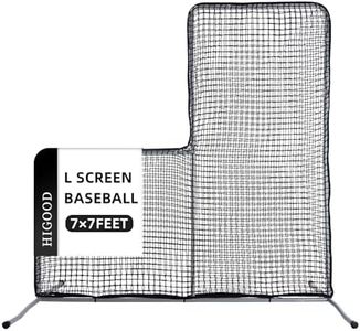 HIGOOD L Screen Baseball Pitching Net 7x7FT Portable Protective Frame - for Batting Cage Outdoor Practice Safety: for Youth Athletes & Coaches