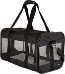 AmazonBasics Large Soft-Sided Mesh Pet Transport Carrier Bag - 20 x 10 x 11 Inches, Black