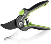 WORKPRO Bypass Pruning Shears, 8" Stainless Steel Gardening Hand Pruner, Professional Garden Trimming Scissors with Sharp SK5 Steel Blades, Ideal Garden Tool, Green