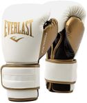 Everlast Powerlock2 Training Gloves, 12oz, White/Gold