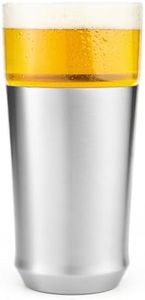 Elevated Craft Hybrid Vacuum Insulated Stainless Steel Base with Removable Pint Glass Insert, Ideal Insulation for Beers & Cold Beverages with Built-in Bottle Opener, Durable & Stylish, Steel (16 oz)