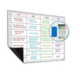 WallDeca Magnetic Dry Erase Calendar Fridge Calendar White Board with Fridge Weekly Planner 17" x 12" (43 x 30 cm) Perfect for Family