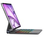 FOGARI iPad Air 11 Keyboard Case M2 2024, iPad Air 5 Case Keyboard,iPad Air 4 Case Keyboard,iPad Pro 11 4th/3rd/2nd/1st Gen keyboard, UK Layout Trackpad Keyboard Cover with Rainbow Backlit - Black