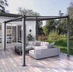 Invezo Outdoor Pergola Garden Gazebo Awning Permanent Strucure Water Proof, UV Proof, Heavy Duty Structure for All Weather (Grey) (4 x 4 Meter / 13 x 13 Feet)