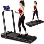 RHYTHM FUN Foldable Treadmill, 300 lb Capacity Walking Pad 2.5HP Treadmill Under Desk, Portable Treadmill for Home and Office, Folding Treadmill 2 in 1 with Remote Control, LED Display