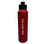 Savri Personalized Stainless Steel Sipper Water Bottle with Engraved Name - Ideal Gift for Valentine's Day, Men, Women, Him, Her - Home, Fridge, Travel, Gym - Gift for Mom, Girlfriend - Red (1000 ml).